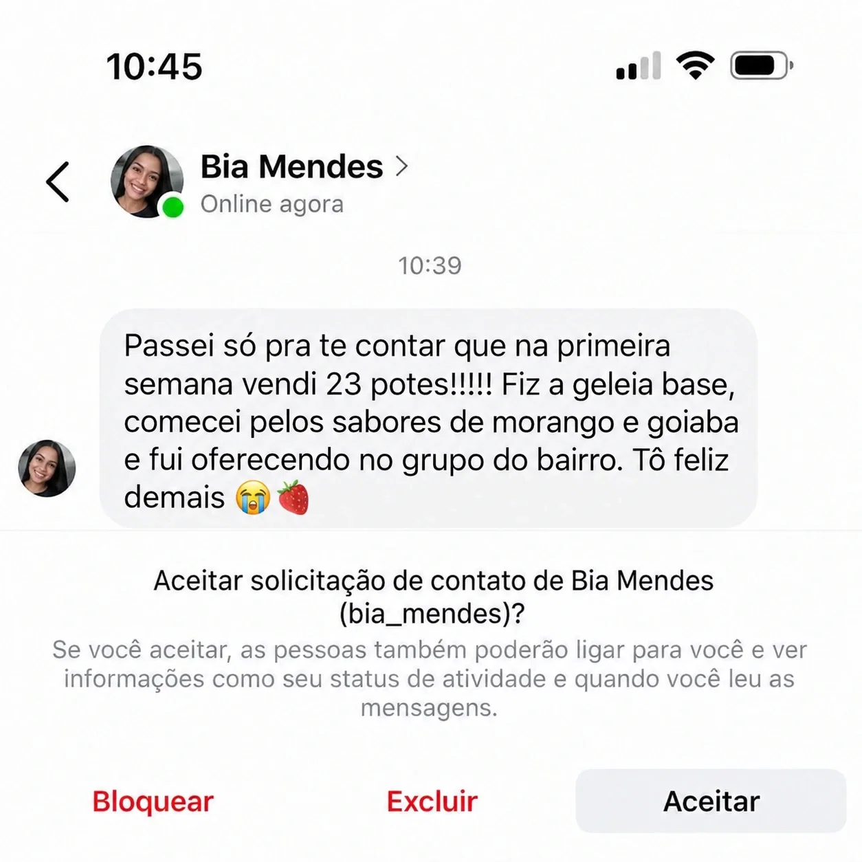 Depoimento de Bia Mendes